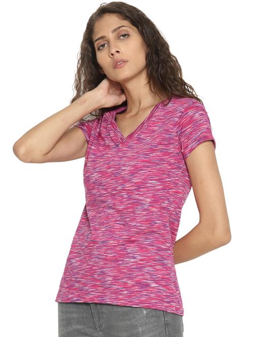 v neck melange tee - 17424169 - Standard Image - 1
