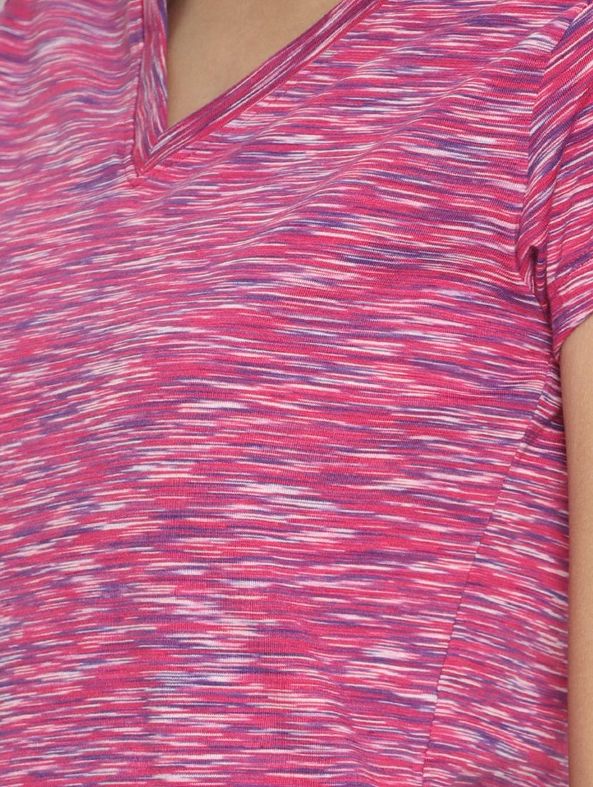 v neck melange tee - 17424169 - Zoom Image - 5