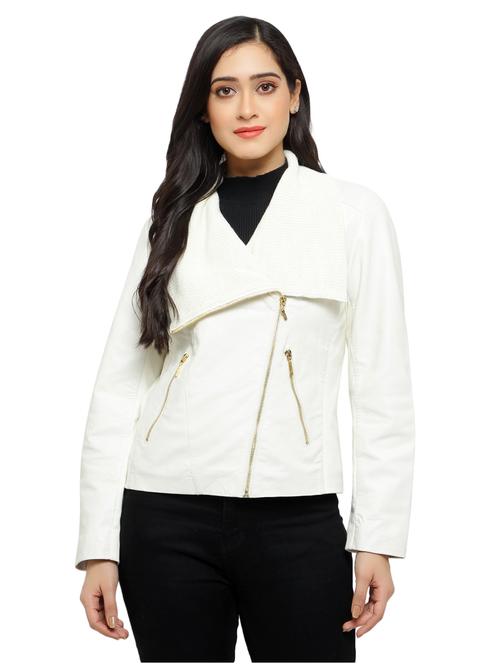 zip up leather jacket - 17424277 - Standard Image - 1