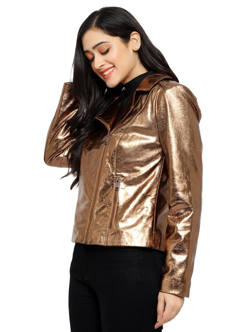 metallic zip up jacket - 17424280 - Zoom Image - 2