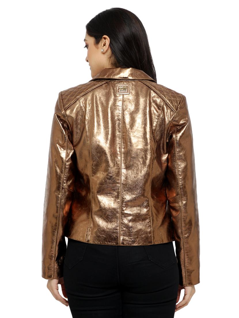 metallic zip up jacket - 17424280 - Zoom Image - 3