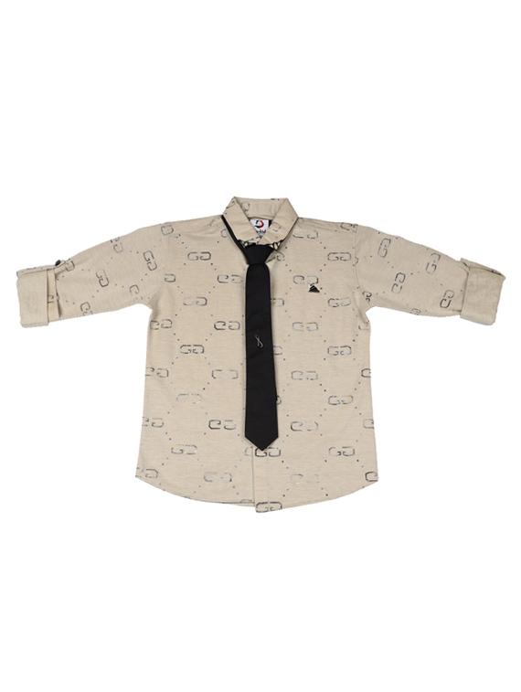 beige cotton shirt - 17424284 - Zoom Image - 1