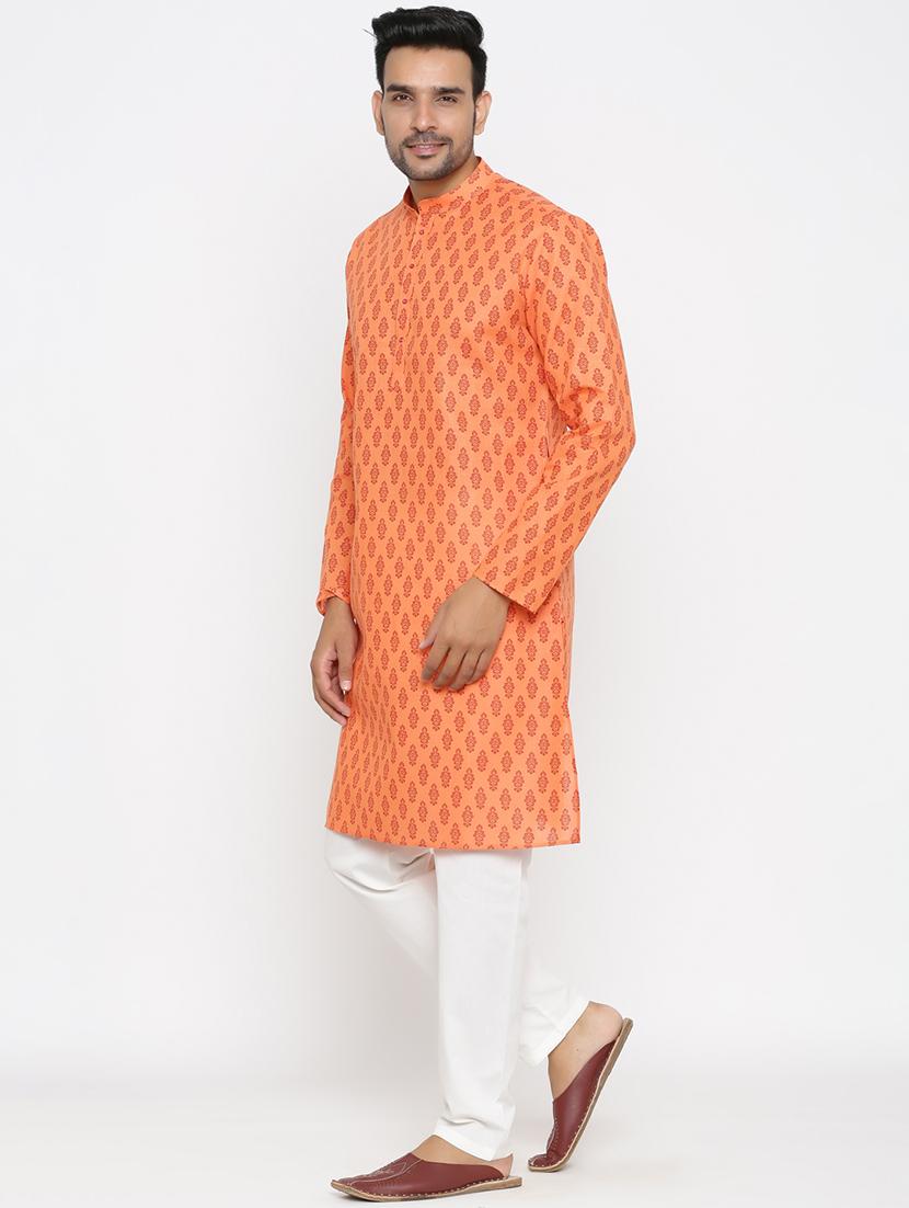 peach cotton kurta pyjama ethnic wear set - 17424322 - Zoom Image - 2