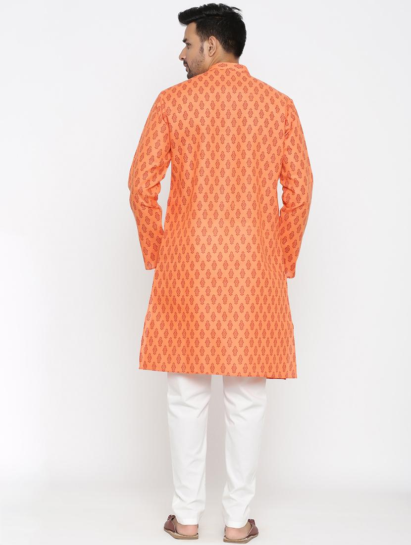 peach cotton kurta pyjama ethnic wear set - 17424322 - Zoom Image - 3