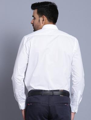 white solid formal shirt - 17424384 - Standard Image - 3