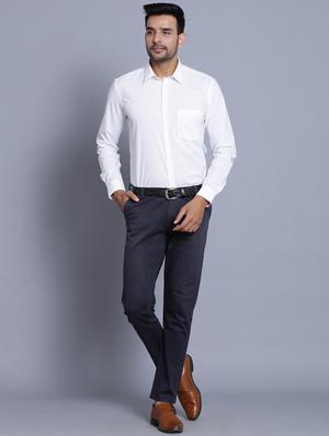 white solid formal shirt - 17424384 - Standard Image - 4