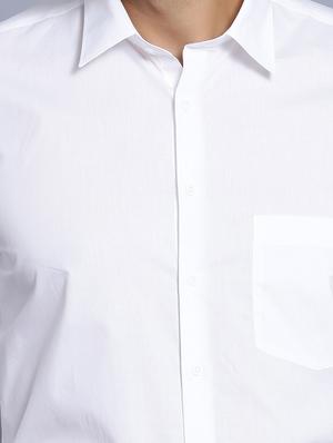 white solid formal shirt - 17424384 - Standard Image - 5