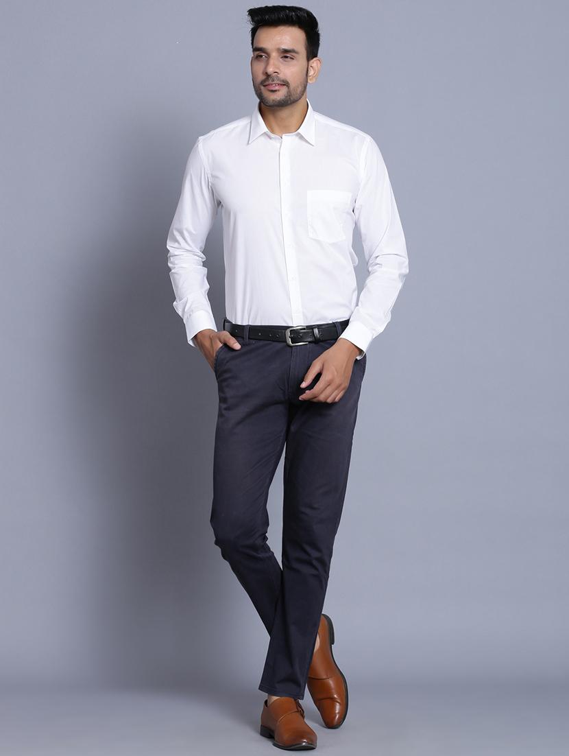 white solid formal shirt - 17424384 - Zoom Image - 4
