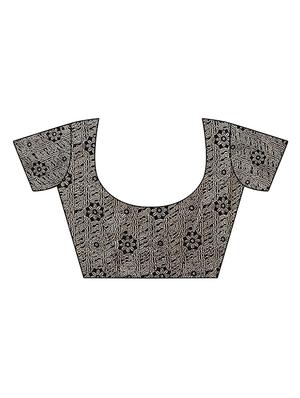 black art silk printed saree with blouse - 17424412 - Standard Image - 3