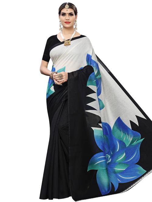 floral printed saree with blouse - 17424416 - Standard Image - 1
