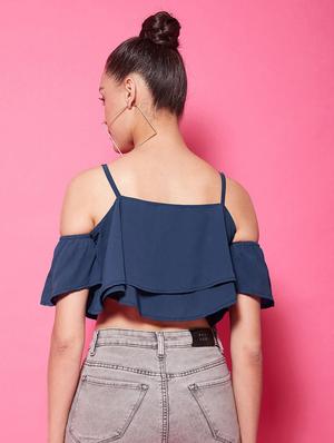 cold shoulder crop top - 17424500 - Standard Image - 4