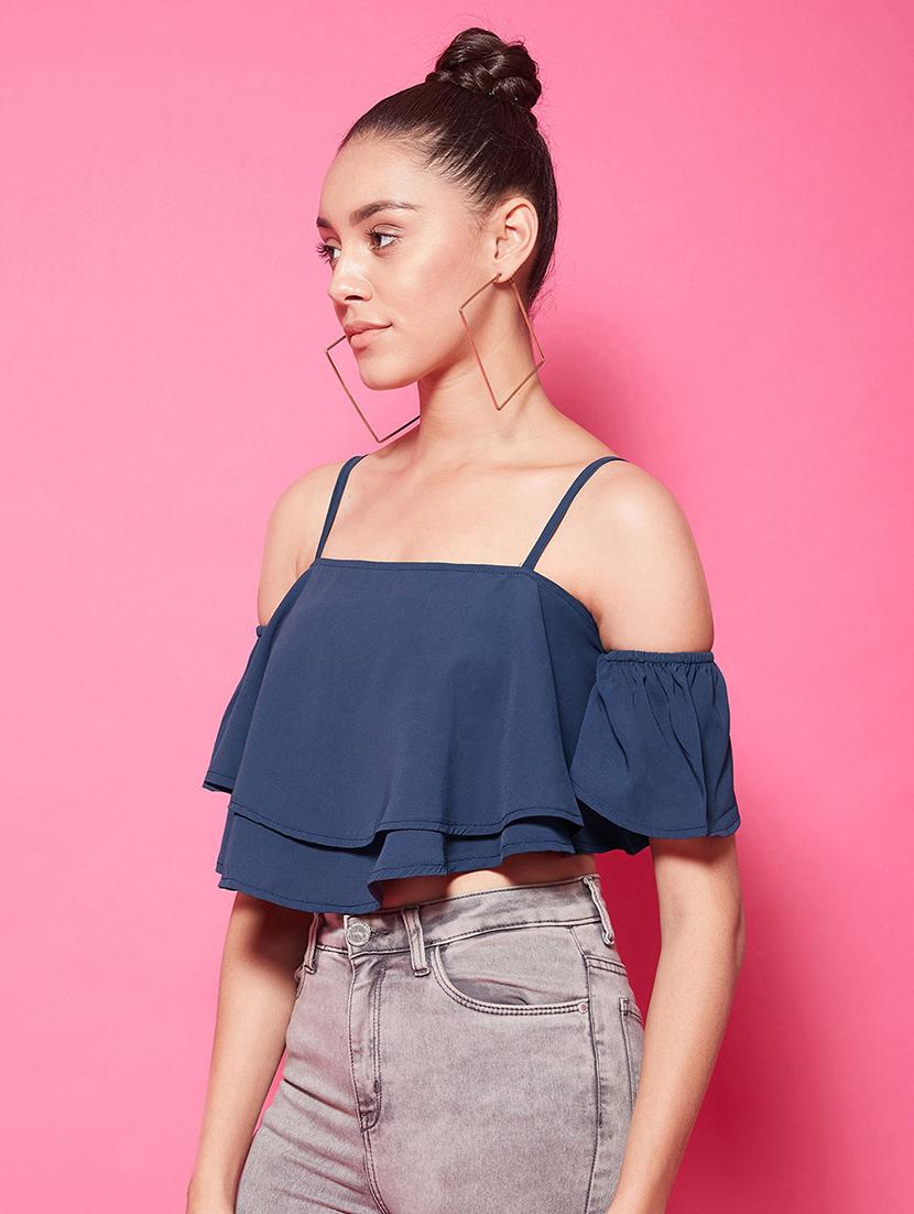 cold shoulder crop top - 17424500 - Zoom Image - 2