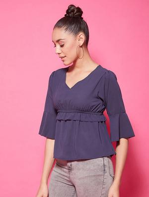 bell sleeves peplum top - 17424503 - Standard Image - 3