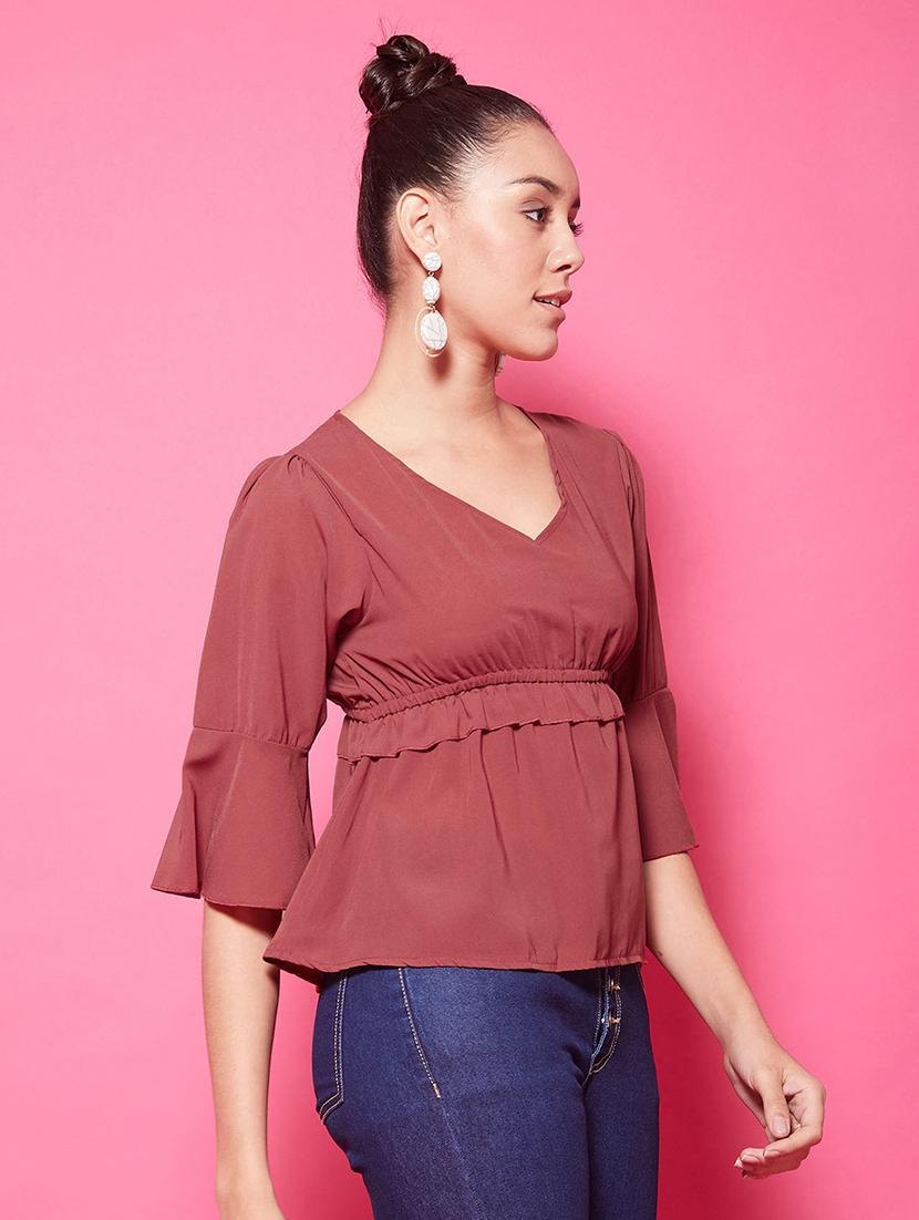 bell sleeves peplum top - 17424504 - Zoom Image - 2