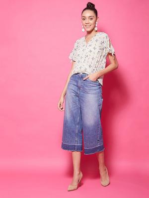 side tie up sleeves floral top - 17424507 - Standard Image - 5