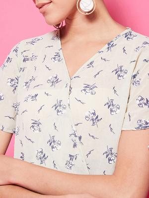 side tie up sleeves floral top - 17424507 - Standard Image - 6