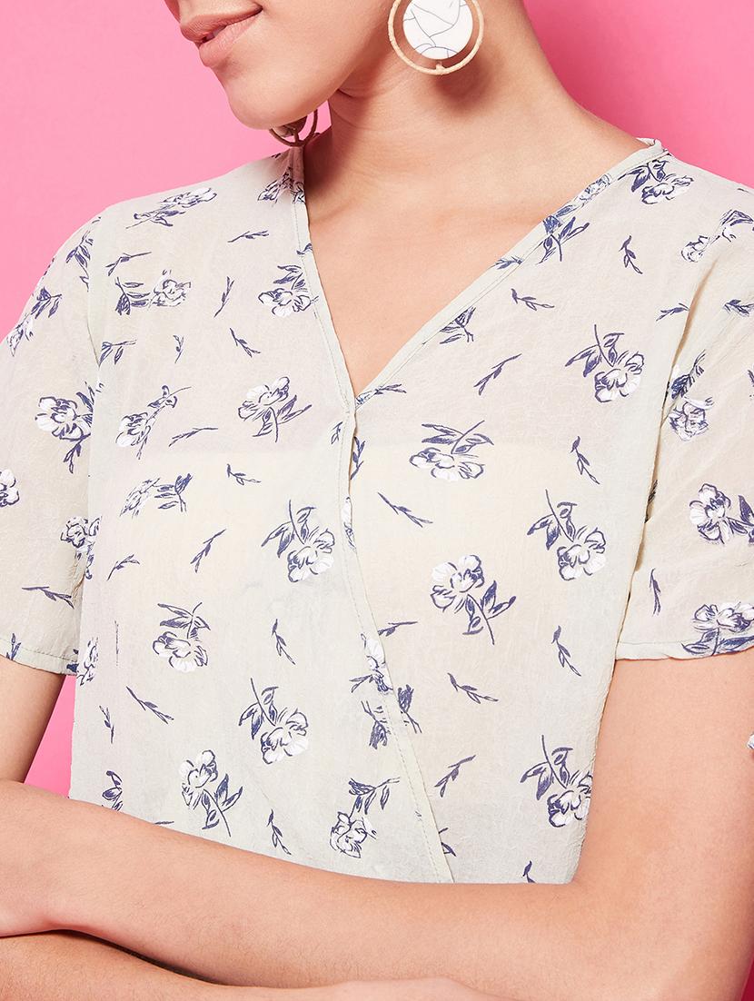 side tie up sleeves floral top - 17424507 - Zoom Image - 6