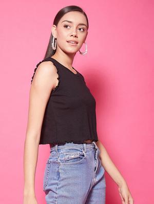 round neck crop top - 17424508 - Standard Image - 3