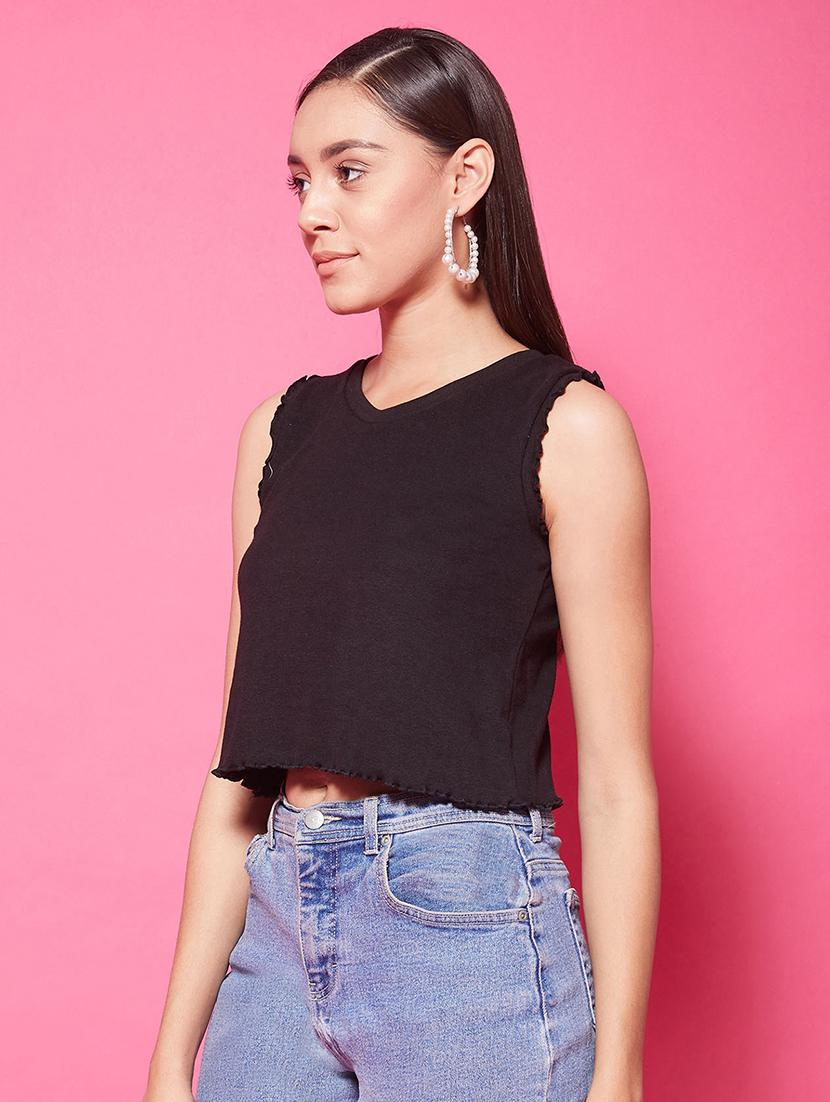 round neck crop top - 17424508 - Zoom Image - 2