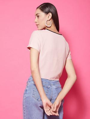 tie front crop top - 17424512 - Standard Image - 3