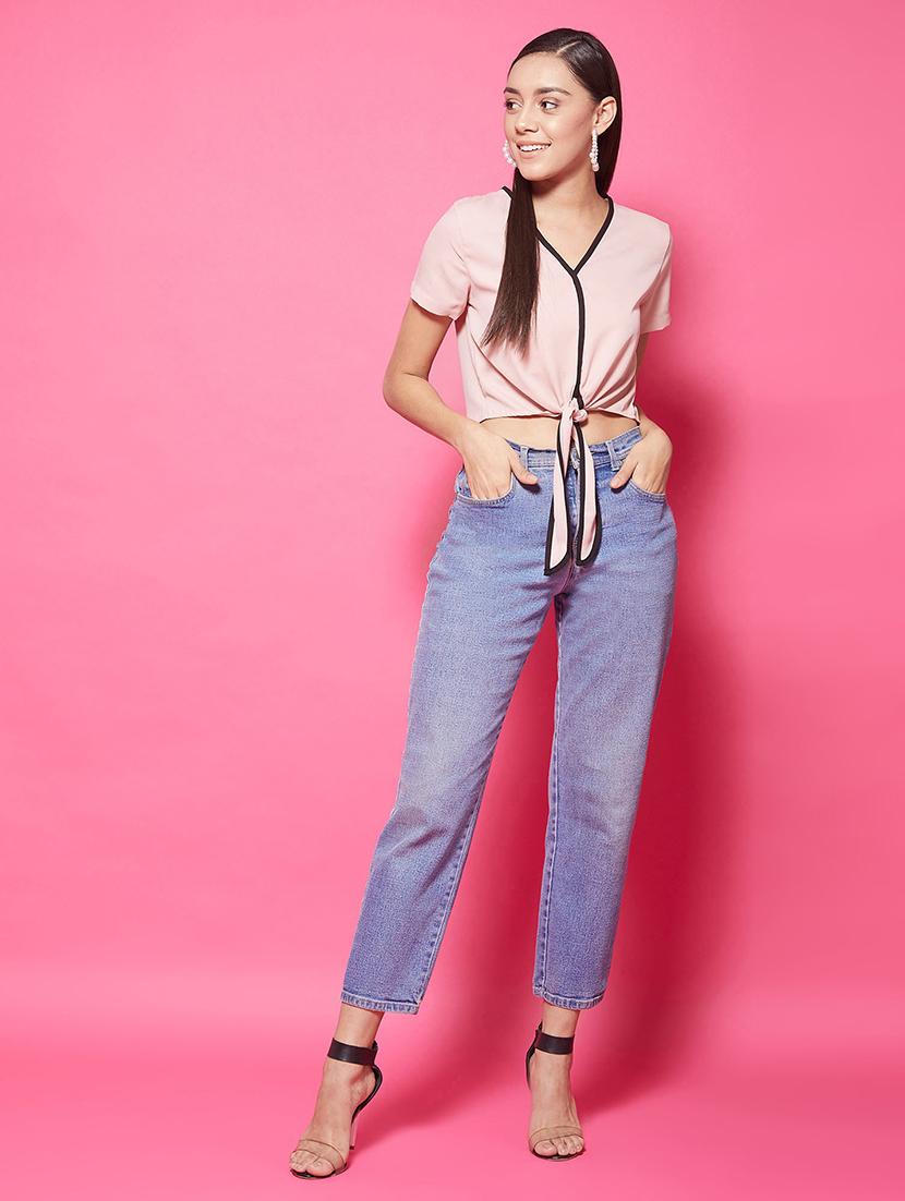 tie front crop top - 17424512 - Zoom Image - 4