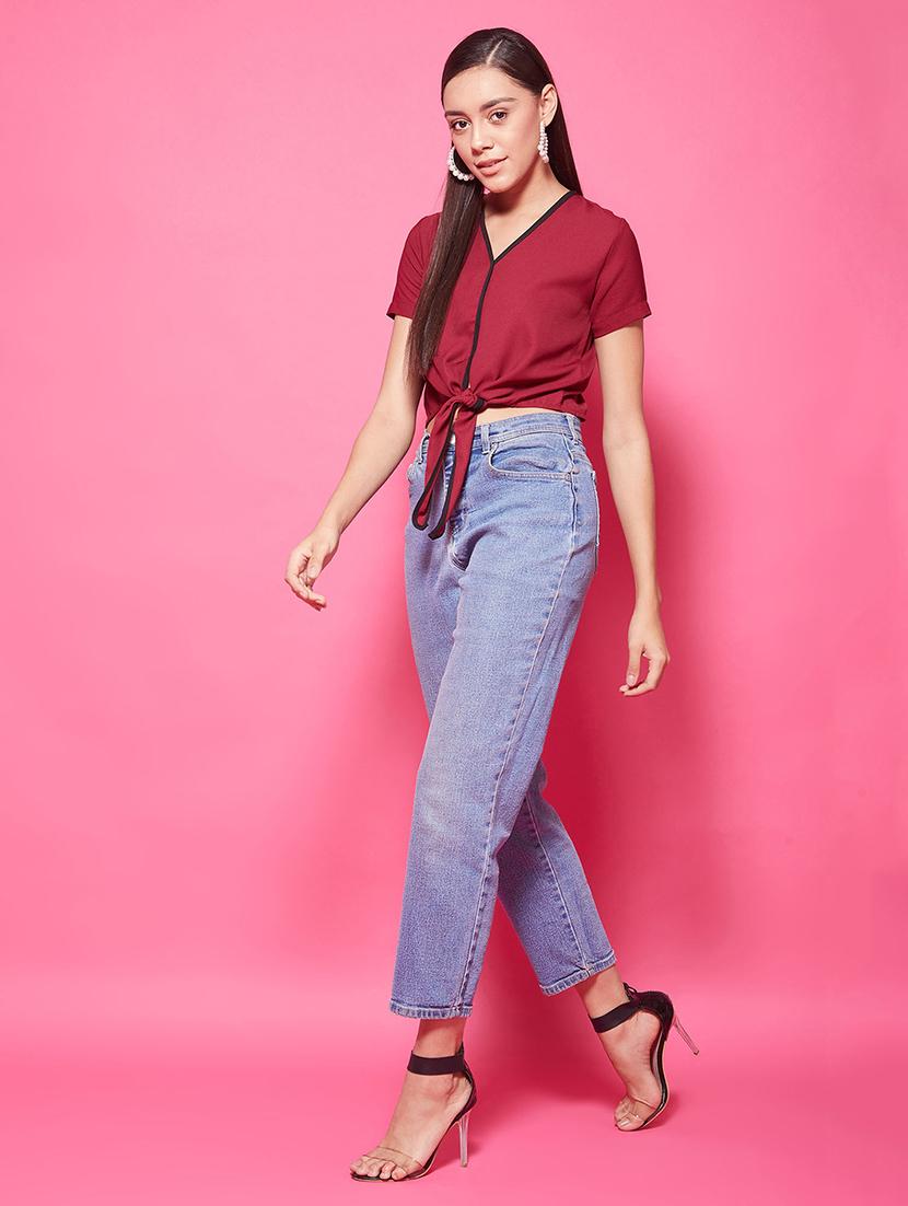 tie front crop top - 17424513 - Zoom Image - 5