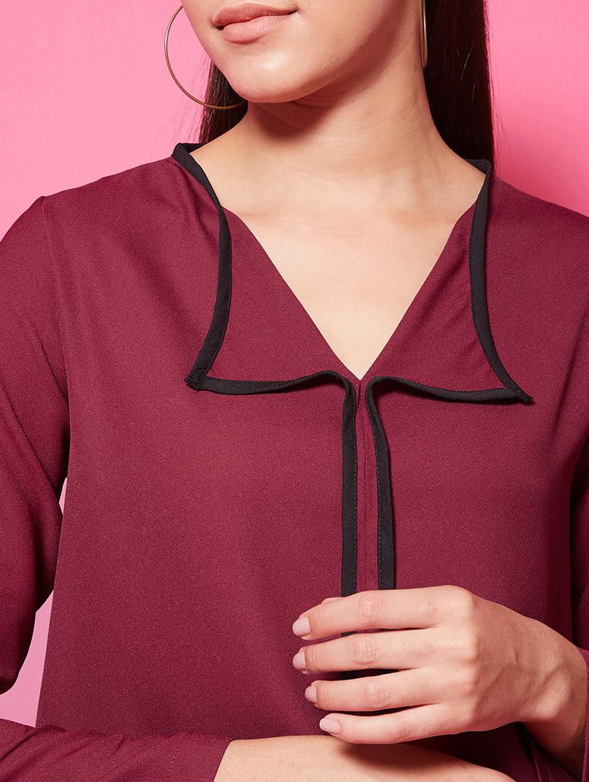 faux shirt collar solid top - 17424517 - Zoom Image - 6