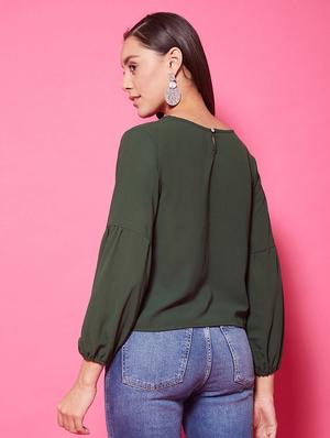 round neck solid top - 17424521 - Standard Image - 3
