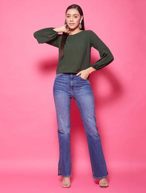 round neck solid top - 17424521 - Standard Image - 4