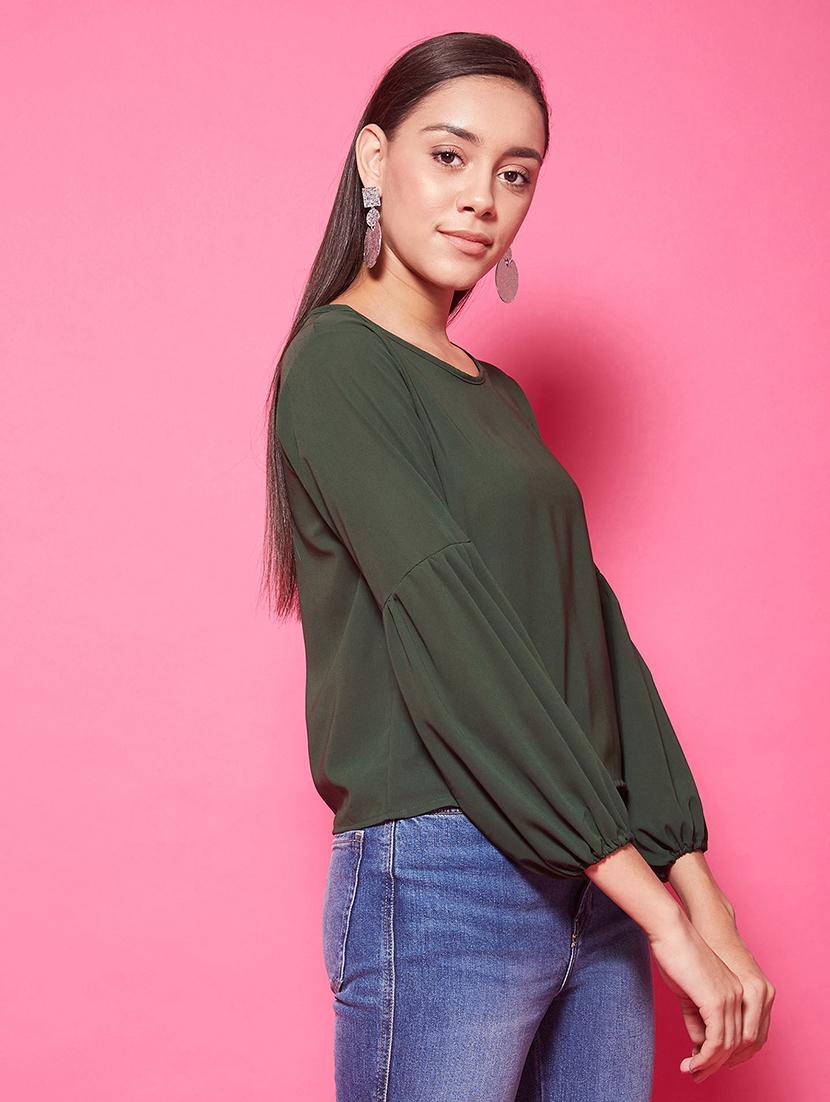 round neck solid top - 17424521 - Zoom Image - 2
