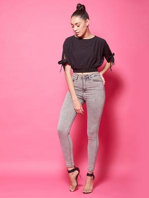 side tie up crop top - 17424523 - Standard Image - 4