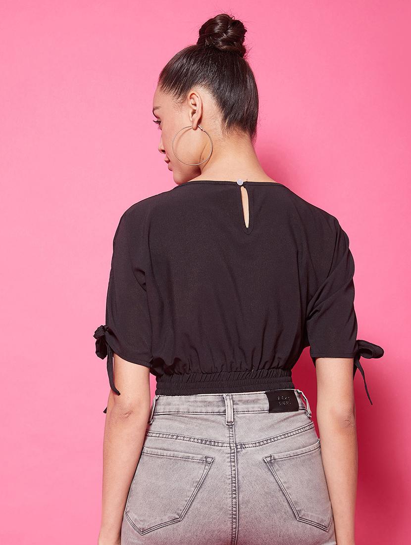 side tie up crop top - 17424523 - Zoom Image - 3