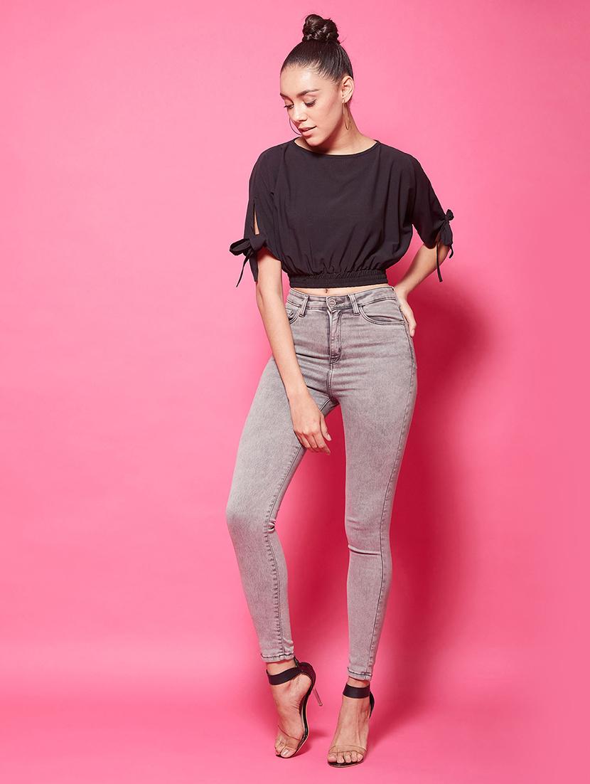 side tie up crop top - 17424523 - Zoom Image - 4