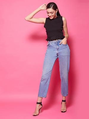 round neck peplum top - 17424524 - Standard Image - 5