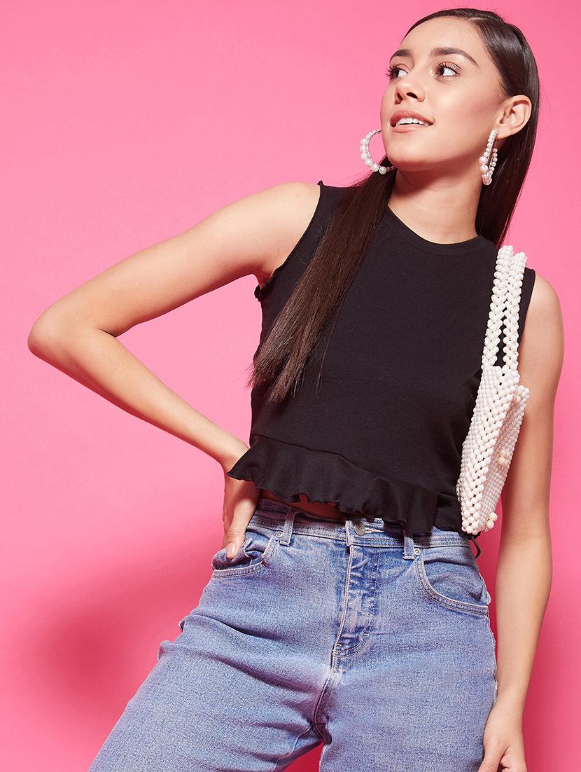 round neck peplum top - 17424524 - Zoom Image - 1