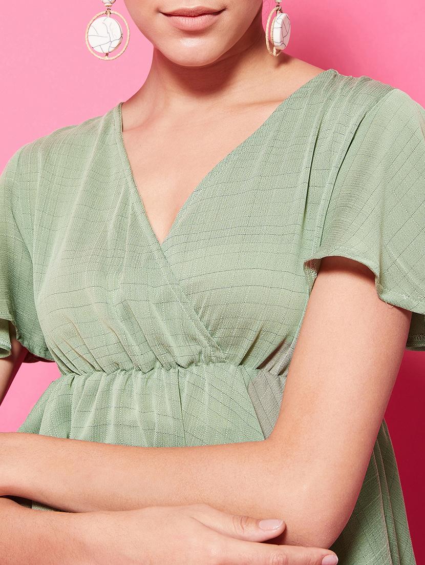 flutter sleeves peplum top - 17424527 - Zoom Image - 5