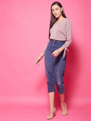 tie up sleeves checkered top - 17424528 - Standard Image - 5