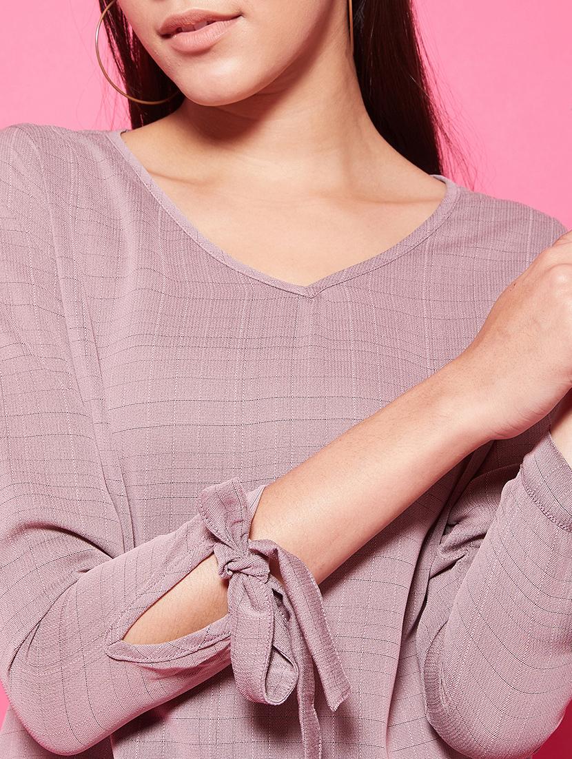 tie up sleeves checkered top - 17424528 - Zoom Image - 6