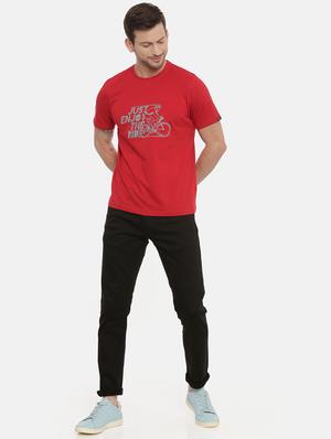 red cotton front print tshirt - 17424551 - Standard Image - 4