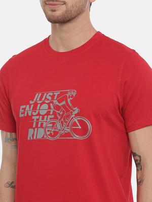 red cotton front print tshirt - 17424551 - Standard Image - 5