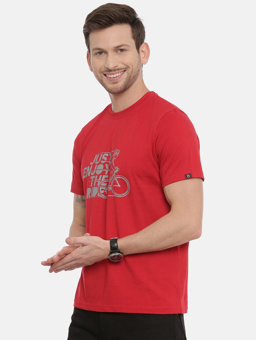 red cotton front print tshirt - 17424551 - Zoom Image - 2