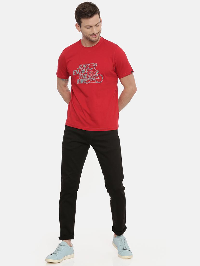 red cotton front print tshirt - 17424551 - Zoom Image - 4