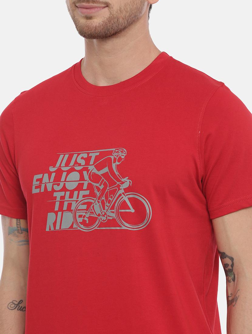 red cotton front print tshirt - 17424551 - Zoom Image - 5