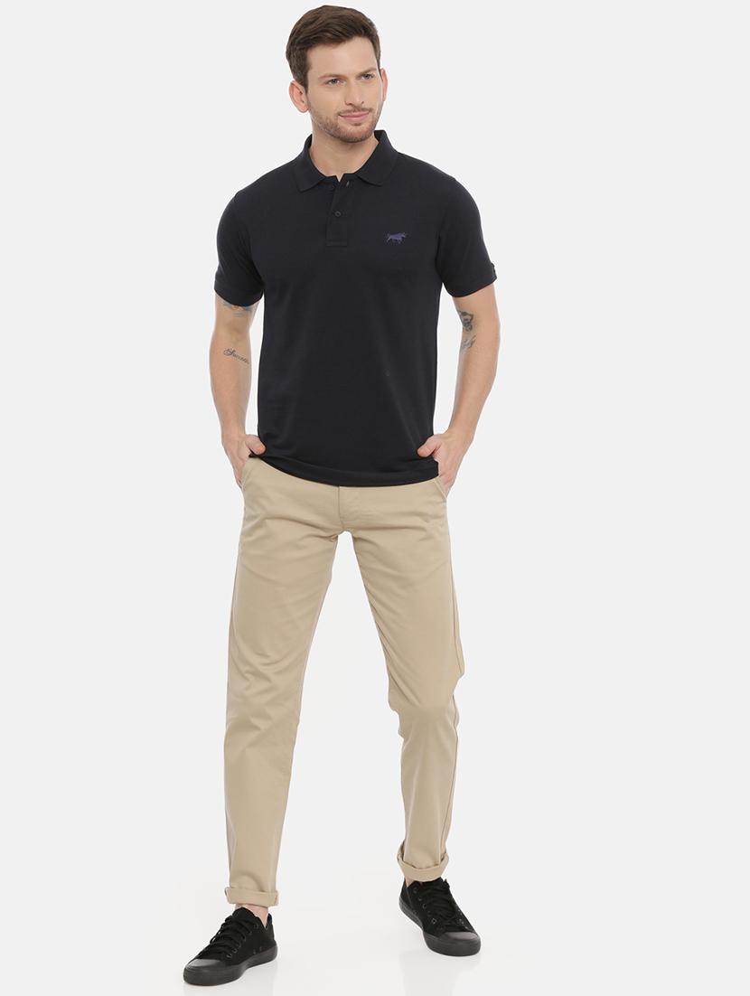 black solid polo t-shirt - 17424567 - Zoom Image - 4