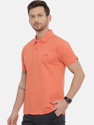 orange solid polo t-shirt - 17424569 - Standard Image - 2