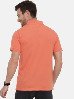 orange solid polo t-shirt - 17424569 - Standard Image - 3