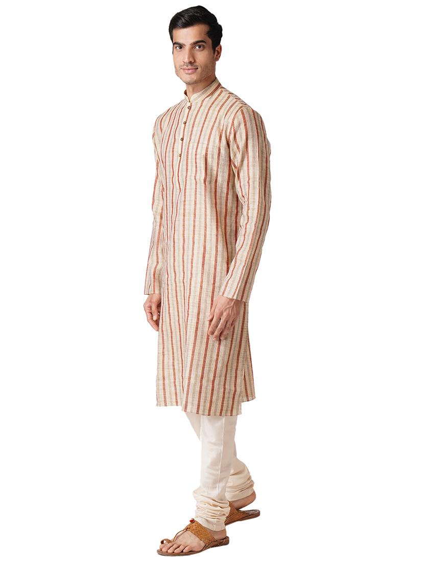 beigerust cotton kurta pyjama ethnic wear set - 17424584 - Zoom Image - 2