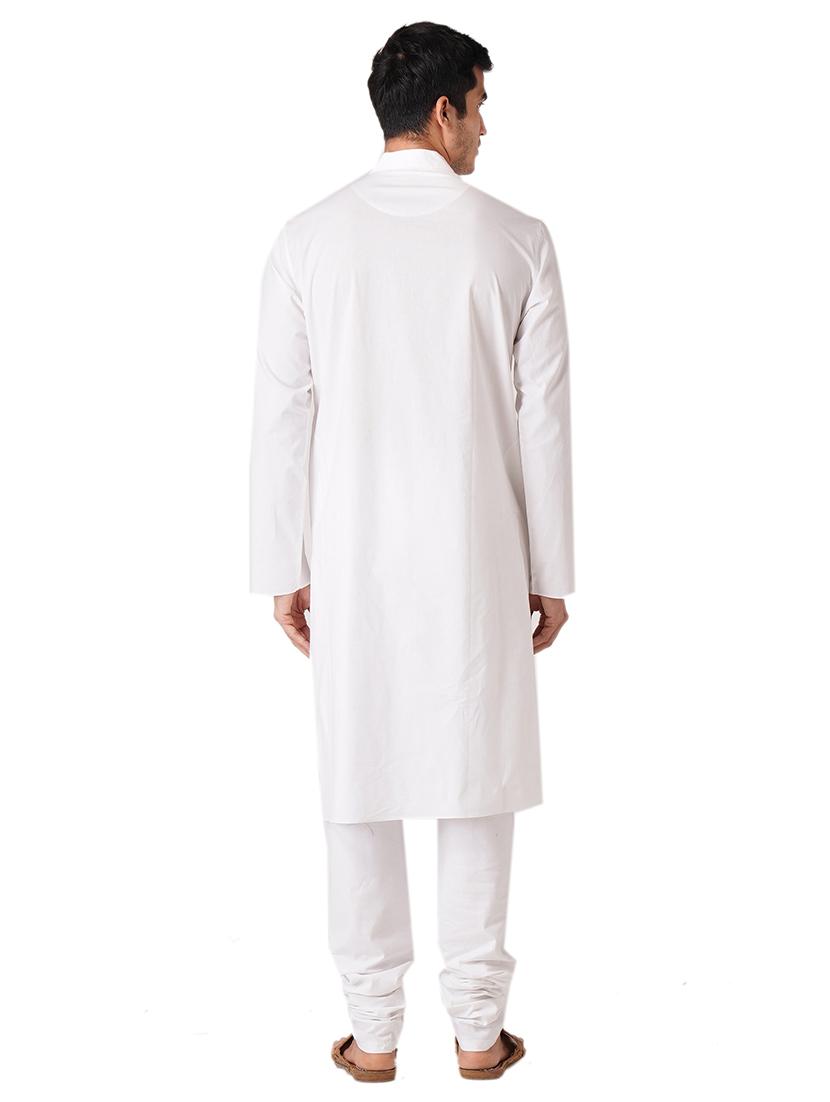 white solid long kurta - 17424648 - Zoom Image - 3
