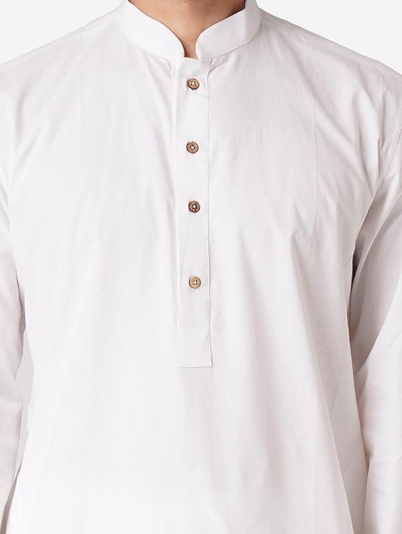 white solid long kurta - 17424648 - Zoom Image - 4