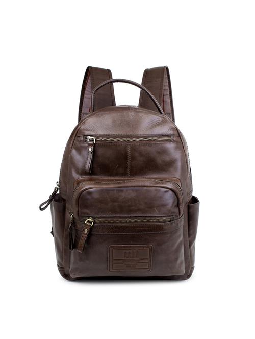 beige leather laptop backpack - 17424676 - Standard Image - 1